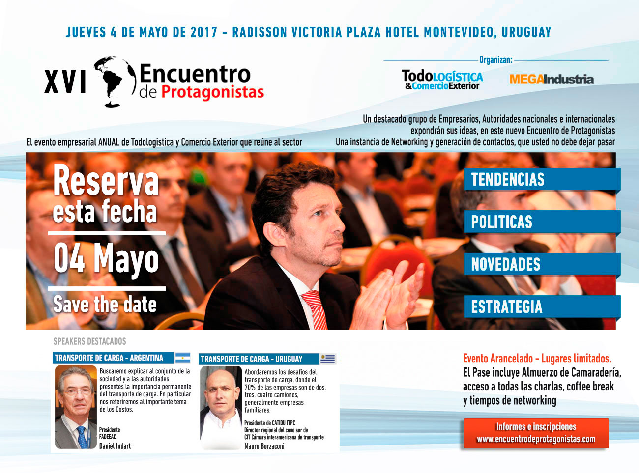 Reservate el jueves 4 de Mayo en Montevideo