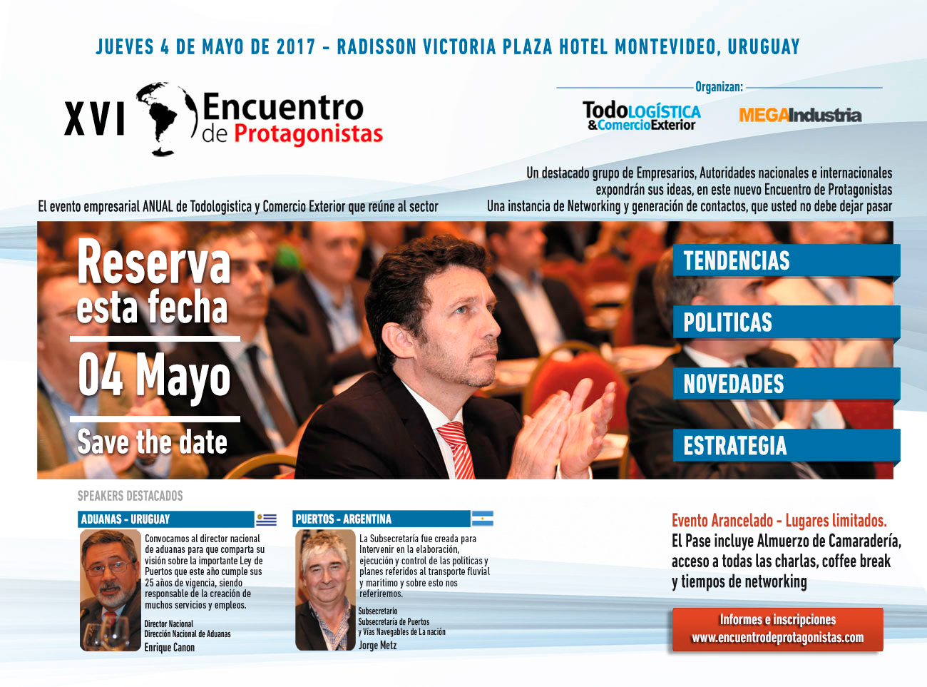 Reservate el jueves 4 de Mayo en Montevideo
